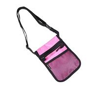 WRITWAA Nurse Waist Bag Portable Organizer Pouch for Tools Lightweight Durable Cloth Shoulder Bag for Medical Accessories and Dressing Change Kits Pink