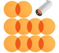 WRITWAA Orange Light Filter Gel Stickers 20Pcs 50Mm Adhesive Film for Ceiling Spotlights Ambient Lighting and LED Video Color Correction