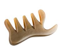 WRITWAA Ox Horn Comb Acupuncture Guasha Comb Tail Shape Ergonomic Design Skin-Friendly Scalp Massager for Back and Face Suitable for The Elderly