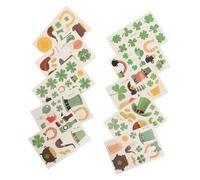 WRITWAA Paddy's Day Party Supplies 10pcs Shamrock Face Stickers Irish Temporary for Kids Celebrations