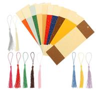 WRITWAA Paper Bookmarks 10 Sets for Page Marking Chinese Style with Tassel and DIY Design, for Making Hanging Tags and Small Ornaments, Simple Blank Bookmarks for Students and Reading