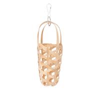 WRITWAA Parrot Foraging Wooden Feeding Basket with Hook Design for Pet Birds and Chicks, Chewing and Oral Cavity Health, Practical Bird Chew for Enrichment