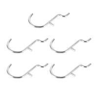 WRITWAA Pegboard Hooks Perforated Wall Hooks Stainless Steel Heavy Duty 5pcs U Shape Easy to Install for Tools and Extension Cables for Grid Wall Brackets Storage
