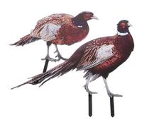 WRITWAA Pheasant and Decorative Effects with Double-sided Design Acrylic 2pcs Garden Stake Decoration and Realistic Appearance with Delicate Details for Decorating the Lawn or Yard