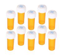 WRITWAA Pill Organizer Small 10Pcs Plastic Bottles with Screw Cap for Travel Medication Dispenser Portable Compact Case for Daily Essentials