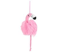 WRITWAA Pink Flamingo Shower Ball Bath Puff with Rich Lather and Comfortable Friction, Soft Cloth Material for Home and Travel Use, Bath Flowers Ball for Little and Female Friends
