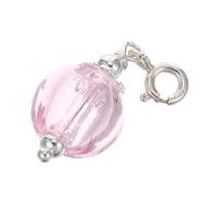 WRITWAA Pink Glass Perfume Bottle Keychain 10ml with Silver Pendant, Versatile Aromatherapy Glass Bottle for Daily Use and Outdoor Activities, Aroma Retention Design