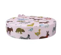 WRITWAA Pink Round Booster Seat Cushion for Toddlers, Non-Slip Cotton and Sponge Material, Detachable Zipper Cover, for Dining Chairs and Portable Use