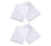 WRITWAA Plastic Butcher Tray Palette for Watercolour and Acrylic Paints with Smooth Flat Surface 4pcs Rectangular White Plastic Mixing Tray Stackable Design Keeps Water Stable, for Art