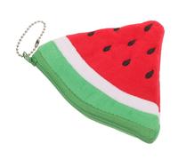 WRITWAA Plush Watermelon Coin Purse Small Zipper Wallet Keychain Compact Change Purse Cute Portable Soft Material Gift for Women
