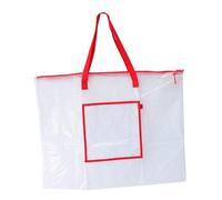 WRITWAA Portable Art Portfolio Bag with Zipper Handle Large-Capacity Transparent Bulletin Boards Organizer Dust-Resistant PVC Storage for Posters Charts Drawing Boards and Teaching