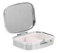 WRITWAA Portable Case Travel Organizer Large Capacity Metal Multi-Grid Design 2.16x1.77x0.59in Leakproof Case Protects Tablets Easy to Fill and Take for Daily Pill Storage with Simple