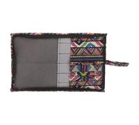 WRITWAA Portable Cloth Brush Case with Zippered Closure, 6 Slots and Multiple Internal Pockets, Foldable Art Supplies Organizer for Painting Brushes and Pens, for Daily Art and Writing Use