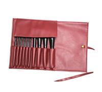 WRITWAA Portable Cosmetic Organizer Bag PU Leather Makeup Brush Rolling Pouch for Travel Compact and Lightweight Beauty Tool Kit for Home Go