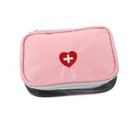 WRITWAA Portable Mini Medicine Storage Bag Pink Polyester Organizer for Travel Hiking and Emergency Supplies Lightweight Durable Double Head Zipper Design Present for Family and Friends