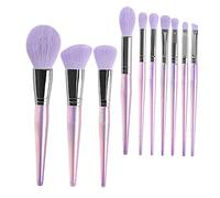 WRITWAA Professional 10pcs Purple Crystal Makeup Brush Set Soft Bristles for Foundation Eyeshadow Blush and Concealer, Cosmetic Brush Tools for Women’s Daily Makeup