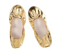 WRITWAA Professional Split Sole Ballet Slippers for Women Lightweight Soft Sole Dance Shoes with High Elastic for Belly Dance Ballet Yoga Practice in Elegant Gold Finish