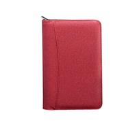 WRITWAA Pu Leather A6 Zipper Notebook Business Notepad with Calculator, 6 Ring Binder and Four Cardholder Pockets, Stylish Faux Leather Organizer for Conference and Meeting Use