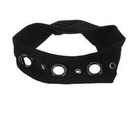 WRITWAA Punk-style Headband Eyelet Details Elastic Fabric for Women for Music Festivals Dance Parties and Rock Events Grommet Accents Add Retro Touch