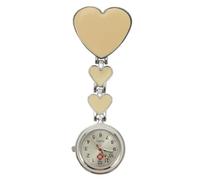 WRITWAA Quartz Nurse Pocket Watch with Glow in The Dark Feature, Stable and Professional Hanging Love-Shaped Design, Waterproof Beige Nurse Pocket Watch for Healthcare Professionals