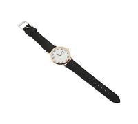 WRITWAA Quartz Wrist Watch Matte Black Leather Strap, Casual Chic Wrist Ornament for Students and Girls, Universal Fashion Watch for Everyday Leisure