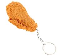 WRITWAA Realistic PVC Fried Chicken Wings Keychain Fun Imitation Food Pendant for Bag Backpack and Car Decoration 1 Piece