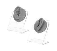 WRITWAA Realistic Silicone Ear Model with Stand Left Right Flexible Ears for Piercing Practice Jewelry Display Acupuncture Training