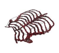 WRITWAA Red Plastic Hollow Rib Cage Harness Skeleton Prop for Halloween and Day the Dead, Lightweight Realistic Bone Suit for Cosplay and Festival Skeleton Rib Cage Setups