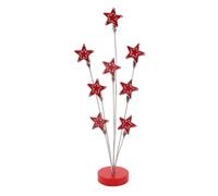 WRITWAA Red Stainless Steel Memo Holder Strong Grip and Versatile Use, Five Pointed Star Shape Table Card Holder Stand for Birthdays and Parties