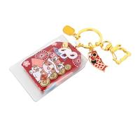 WRITWAA Red Zodiac Cow Keychain Bag Pendant with Festive Chinese Ox Year Design, Compact Fabric and Alloy Keyring Charm for Car Keys and Accessories