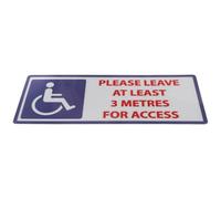 WRITWAA Reflective Disabled Warning Sticker 3-Meter Keep Distance Sign Adhesive Handicap Parking Symbol for Outdoor Safety and Disability Accessibility