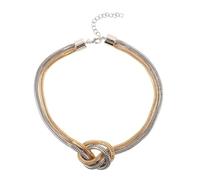 WRITWAA Retro Knotted Choker Necklace Bendable Metal Link Chain Pendant for Parties Everyday Fashion Elegant Jewelry to Highlight Your Neckline with Grace
