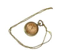 WRITWAA Retro Pocket Watch with Clamshell Cover Big Dial for Easy Reading Lightweight Alloy Chain Design Vintage Style Pendant Watch for Men and Women Practical and Decorative Timepiece