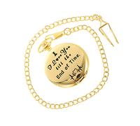 WRITWAA Retro Wooden Pocket Watch for Men with Precise Timing and Chained Hanging Design, Portable Stainless Steel Antique Style with Button Battery Included, for Everyday Use