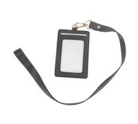 WRITWAA Reusable Black Card Sleeve with Lanyard Protective Clear Badge Holder for Credit Cards Versatile Office School Medical Staff Accessory