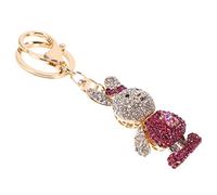 WRITWAA Rhinestone Bunny Keychain Metal Rabbit Pendant Keyring Pendant Bunny Hanging Decor Car Keychain Fashion Accessory