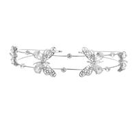 WRITWAA Rhinestone Double-layer Butterfly Headband with Cubic Zirconia, Silver Crystal Hair Accessory for Women’s Wedding, Bridesmaid, and Special Occasions