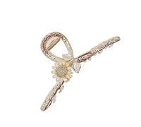 WRITWAA Rhinestone Gripper Sunflower Hair Claw Metal Hair Jaw Clip for Women Wedding Guest