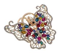 WRITWAA Rhinestone Inlaid Butterfly Keychain Pendant Elegant Backpack Accessory for Women Lightweight Crystals Keyring for Year Weddings and Birthdays
