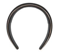 WRITWAA Rhinestone Padded Headband for Women with Comfortable Fit and High Crown Effect, Stylish Black Suede Hairband Suitable for Casual Occasions and Daily Wear