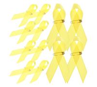WRITWAA Ribbon, Pins Awareness 100pcs Pin Lapel Enamel Yellow Support Multifunctional Polyester Metal Accessory Securing for Childhood Cancer and for Charity Events Clothing