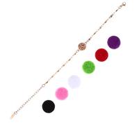 WRITWAA Rose Gold 12mm Hollow Aromatherapy Bracelet with Cotton Core, Mini Chic Wrist Chain Diffuser Jewelry for Women, Essential Oil Scented Link Bangle for Everyday Wear Random Color
