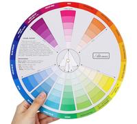 WRITWAA Rotatable Colour Wheel Chart, Circular Colour Mixing Guide Tool for Nail Art, Makeup, Watercolor Painting, Art Teaching () Comprehensive Color Definitions