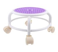WRITWAA Round Small Rolling Stool with Wheels Swivel Low Pedicure Stool Multipurpose Plastic Seat for Home Nail Salon Footrest Comfortable