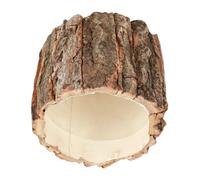 WRITWAA Rustic Wooden Flower Container Waterproof Bark Texture Planter Pot Small Size for Outdoor Garden Floral Arrangement and Home Decoration