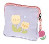 WRITWAA Sanitary Napkin Storage Bag Compact Menstrual Pad Pouch with Zipper for School Office Travel Purple