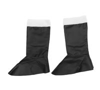 WRITWAA Santa Claus Boot Covers PU Leather Cosplay Accessories for Christmas Party Festive Dress Up Comfortable Outfit Must-Have Suitable for Adults Black
