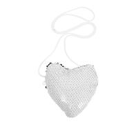 WRITWAA Sequin Heart Shaped Bag for Girls Sparkly Mini Shoulder Purse Long Strap Cute Party Dress-up Accessory for Toddlers and Boys and Girls