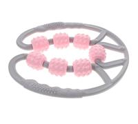 WRITWAA Seven-Wheel Leg Massager Roller Pink ABS Handheld Massage Tool for Muscle Relaxation at Home and Gym