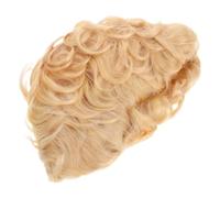 WRITWAA Short Curly Hair Wig for Women with Layered Design and Wavy Curls, Realistic Golden Blonde Hairpiece for Weddings and Stage Performances